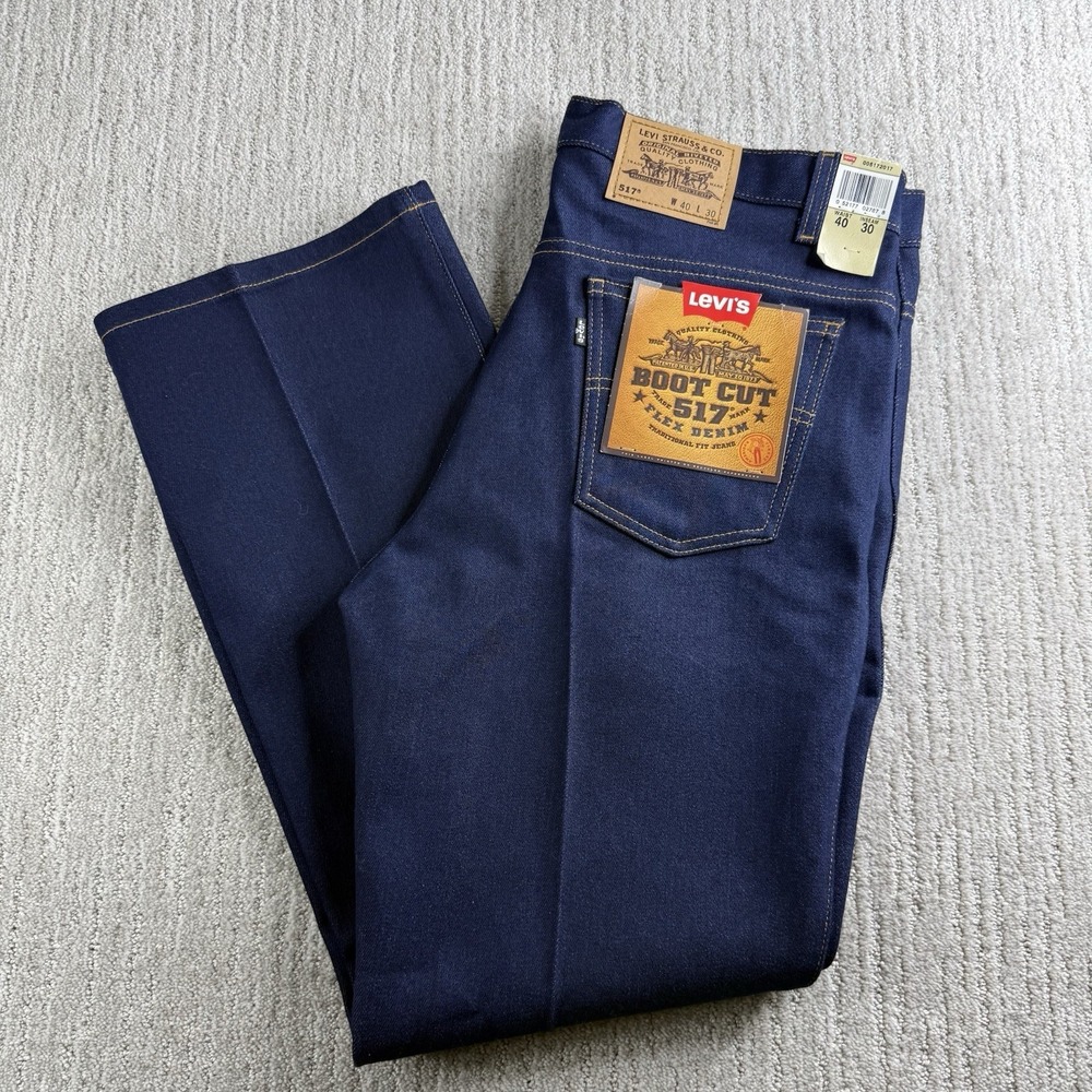Vintage Levi's 517 Boot Cut Jeans Men's Size 40x30 Dark Wash Denim